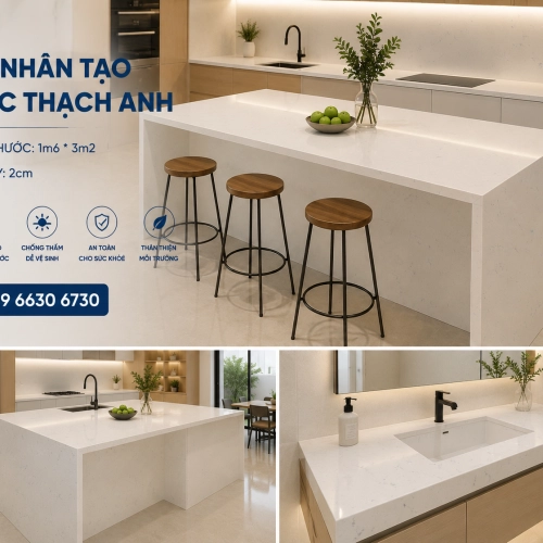 Bàn bếp gốc thạch anh cao cấp 