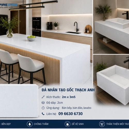 Bàn bếp gốc thạch anh cao cấp 